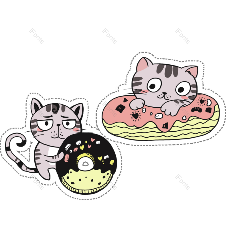 卡通图片,插画元素,猫咪PNG,可爱免抠素材